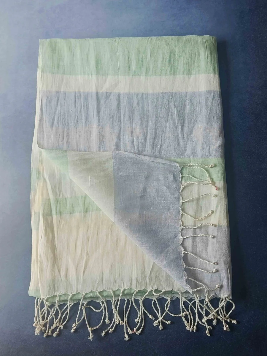 Ivory Blush Hemp Fabric Unisex Stole - Image 2