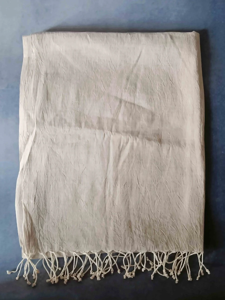 Ivory Blush Hemp Fabric Unisex Stole - Image 9
