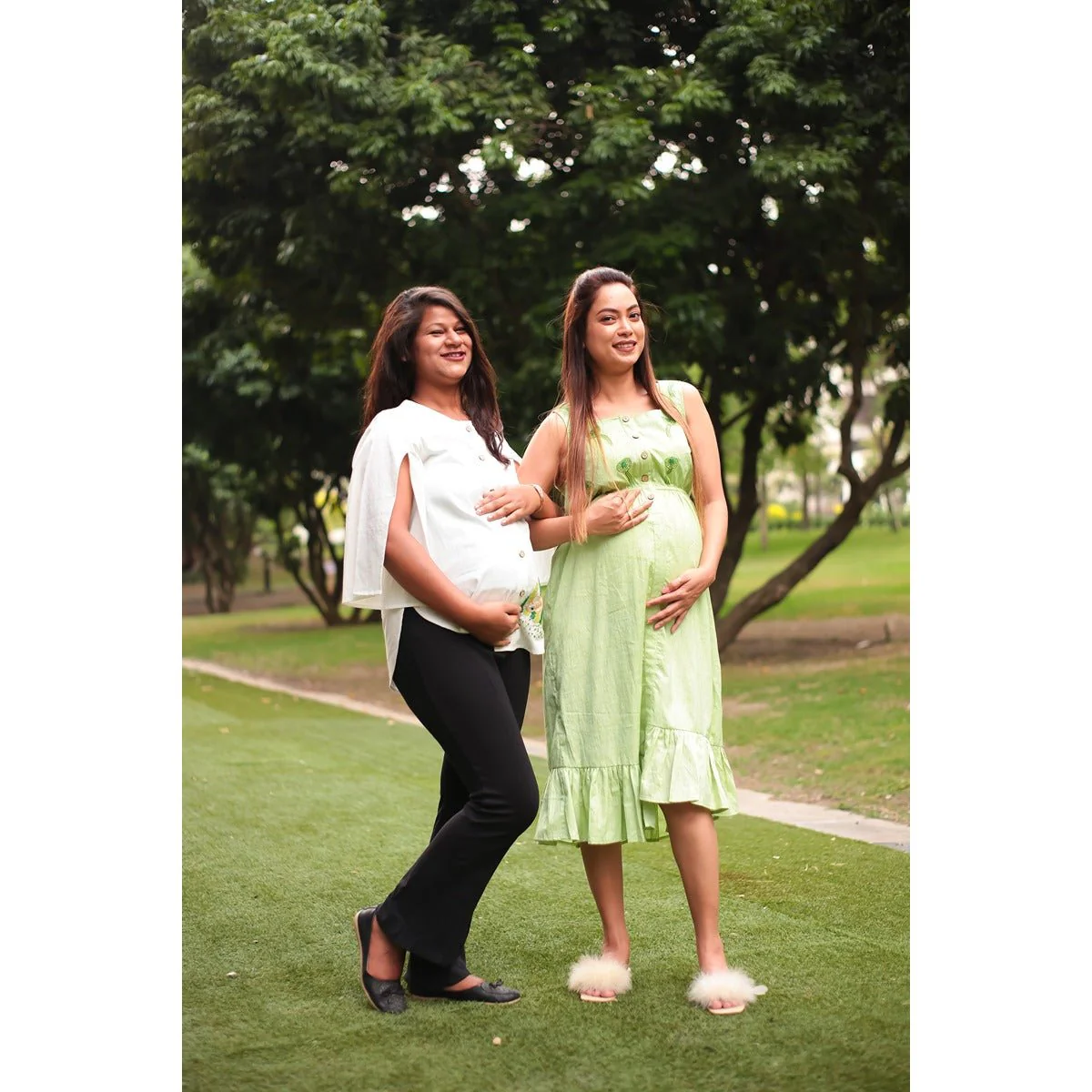 Jazzy Jellyfish Cotton Maternity Dress for Women - Image 3