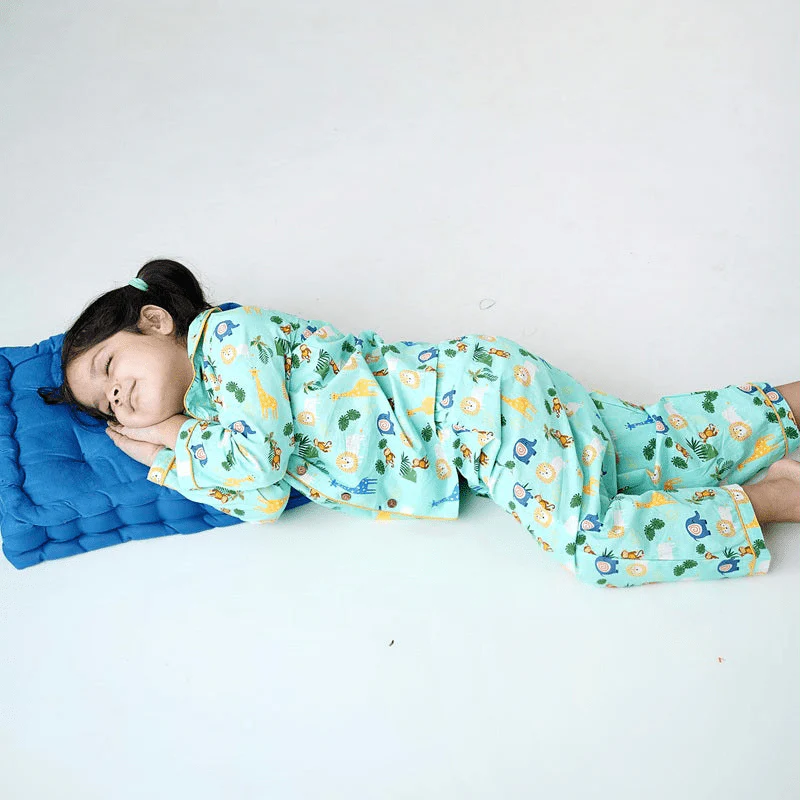 100% Cotton Jungle Jammies Kids Collar Night Suit Set - Image 3