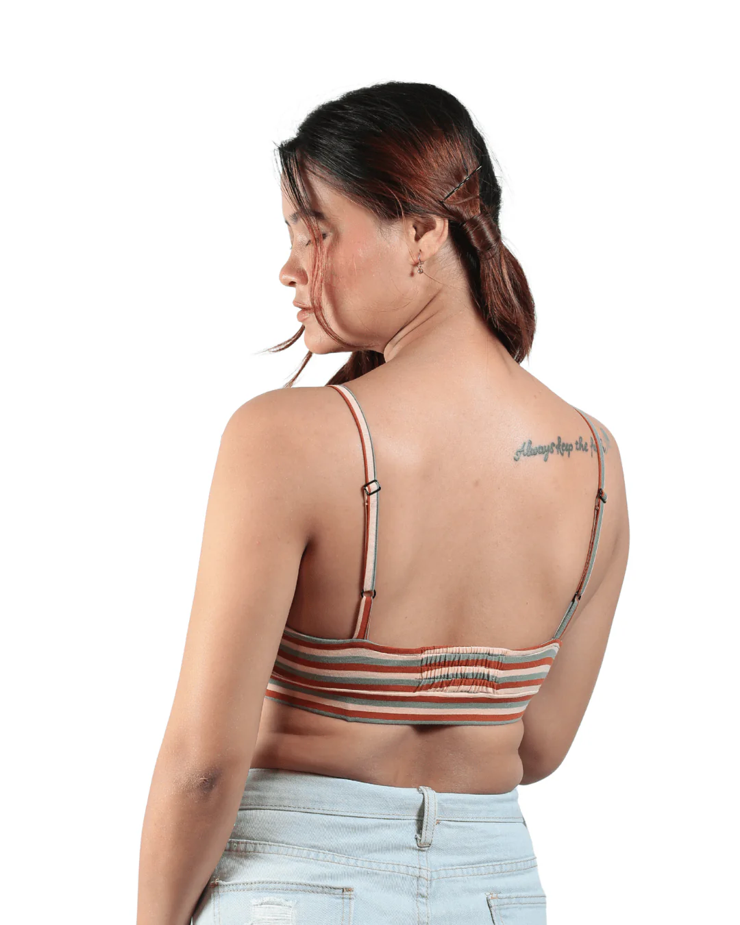 Jungle Stripes Triangle Bralette | Comfortable Cotton Bralette - Image 4