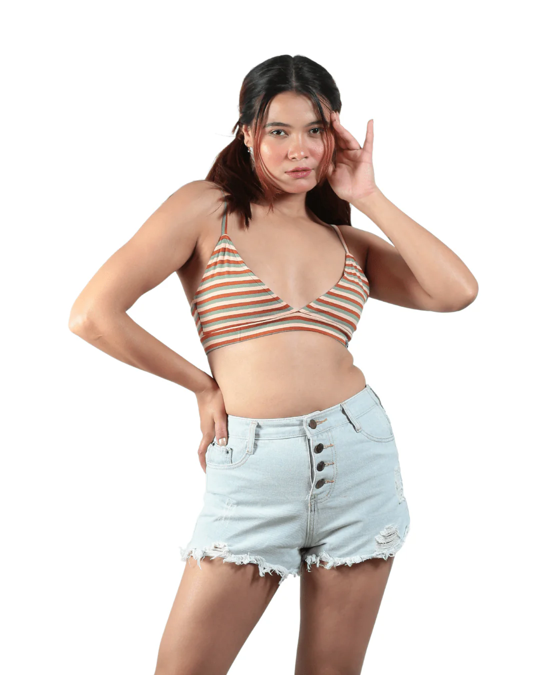 Jungle Stripes Triangle Bralette | Comfortable Cotton Bralette - Image 7