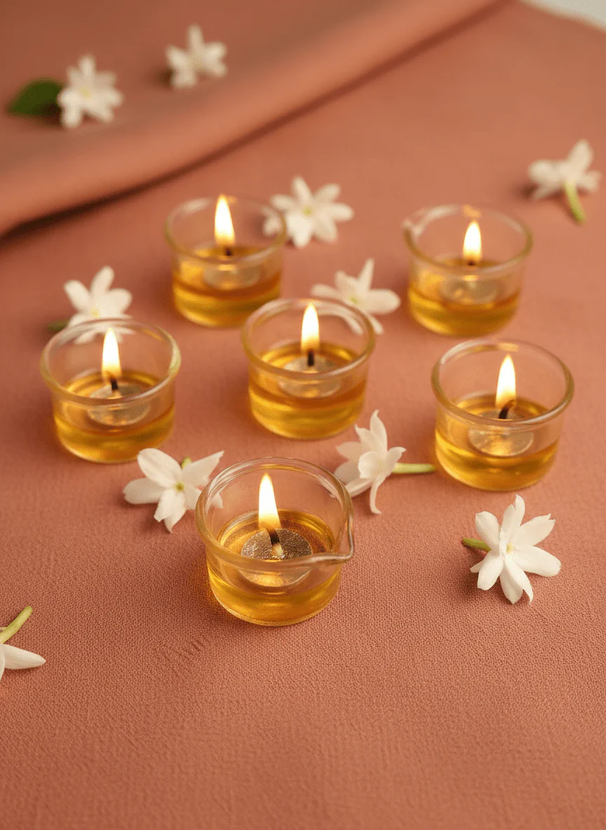 Jyot Brass & Glass Diyas – Set of 6 | Handmade Decorative Diyas - Image 10