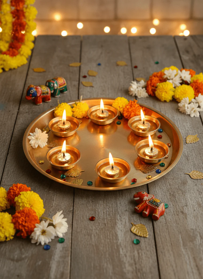 Jyot Brass & Glass Diyas – Set of 6 | Handmade Decorative Diyas - Image 11