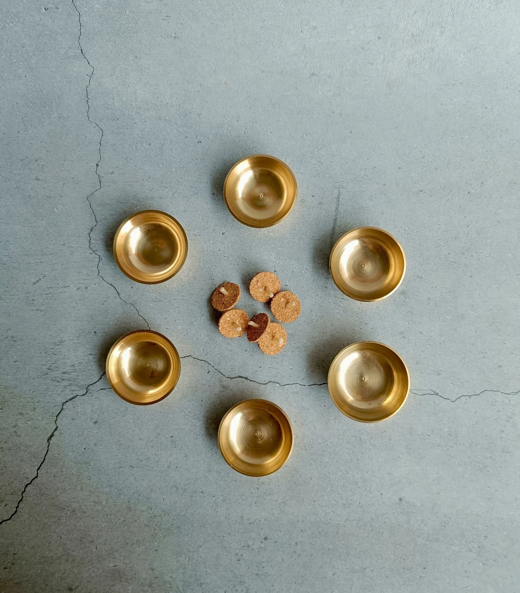 Jyot Brass & Glass Diyas – Set of 6 | Handmade Decorative Diyas - Image 4