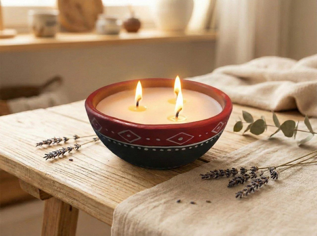Kaavi Kalash 3-Wick Black Clay Candle | Handcrafted Aromatic Deep - Image 2