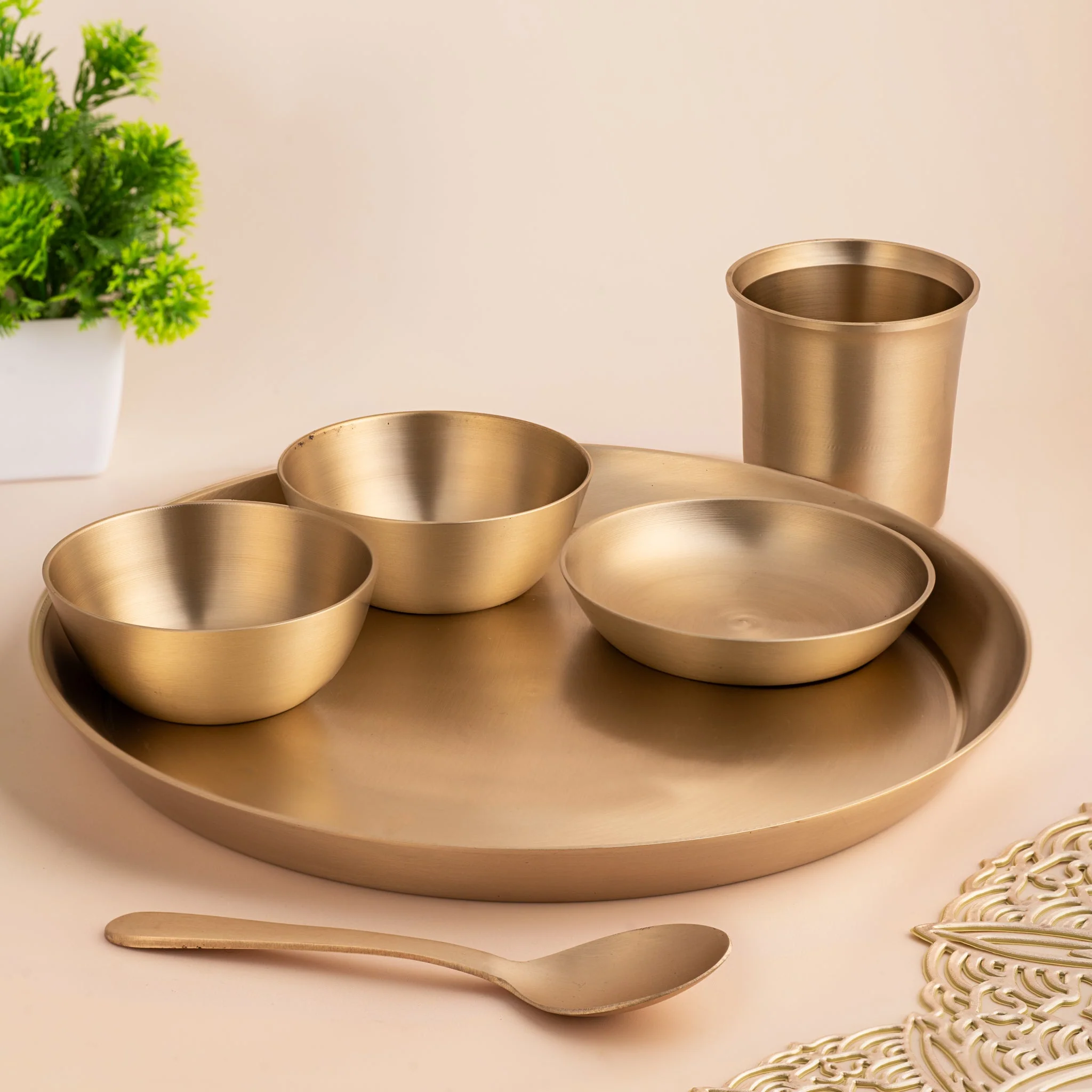 Kansa Bronze Plate – Complete Dinner Set