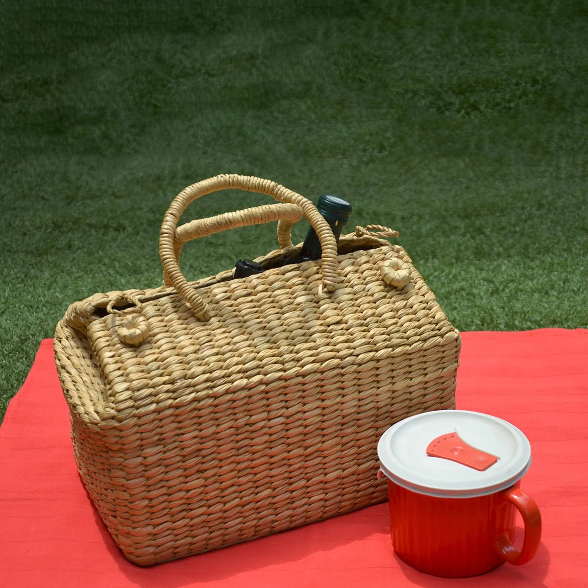 Kauna Lunch & Picnic Basket Medium Natural - Image 6