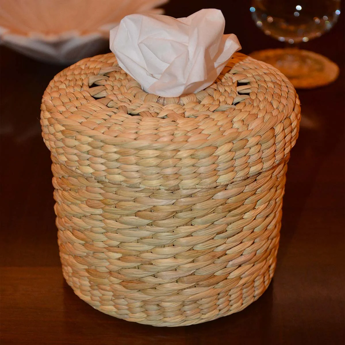 Kauna Round Tissue Box - Natural - Image 2