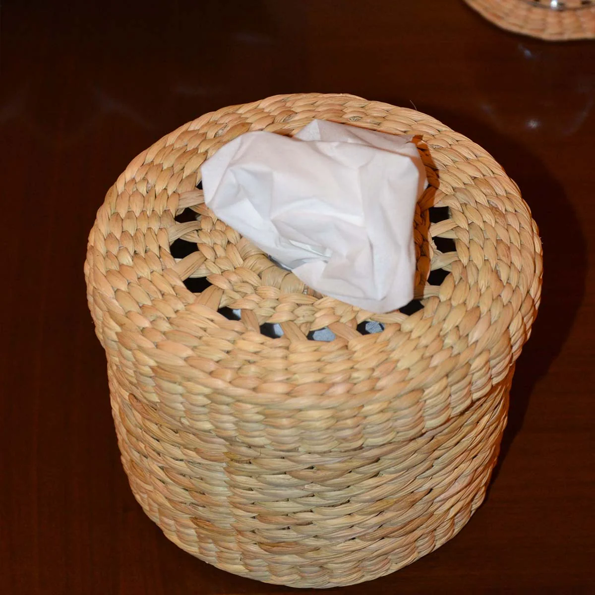 Kauna Round Tissue Box - Natural - Image 3
