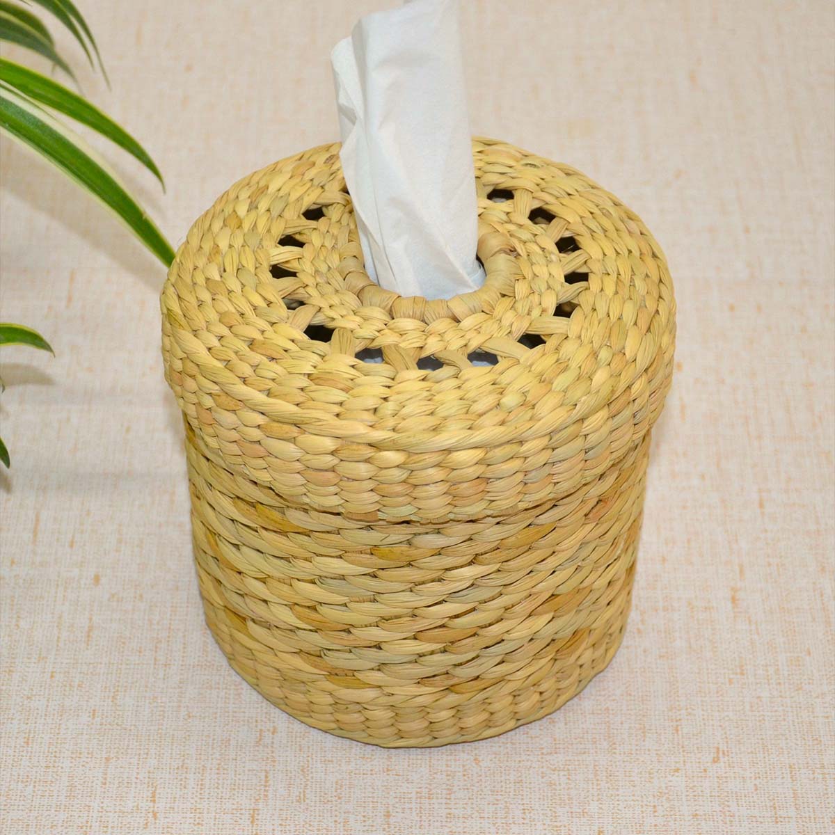 Kauna Round Tissue Box - Natural - Image 4