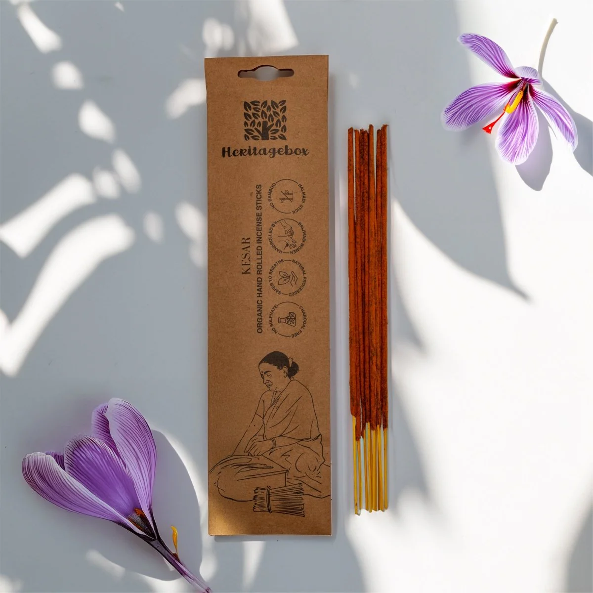 Kesar Handrolled Natural Incense Sticks Pack of 30 - Image 2