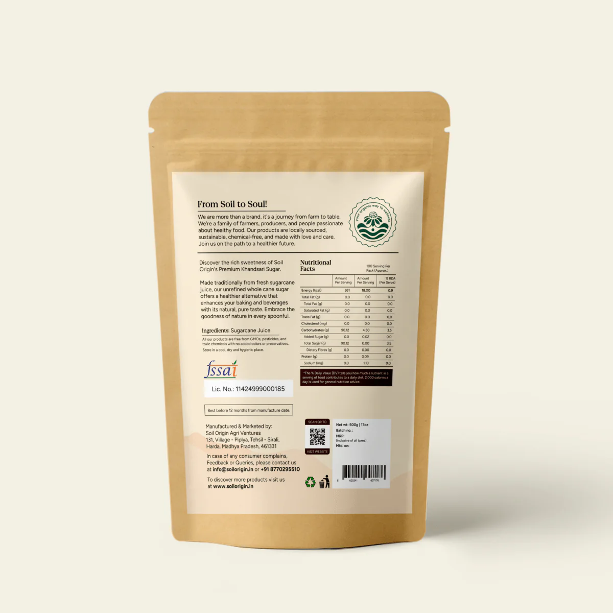 Khandsari Sugar | Pure & Unprocessed | 500g - Image 2