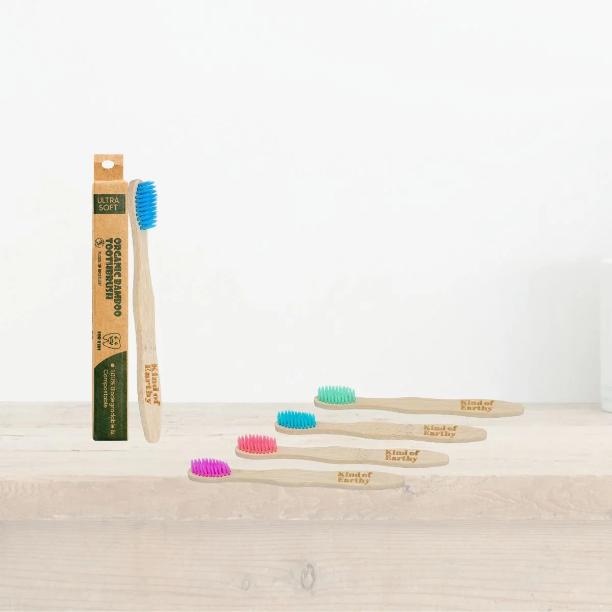 Kids Bamboo Toothbrush Pack of 4 | Colorful Soft Bristles - Image 2