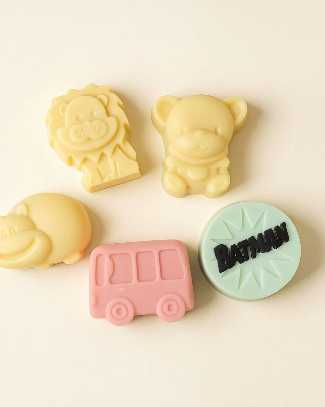 Kids Shea Butter & Goat Milk Cartoon, Cars & Flowers Soap Set