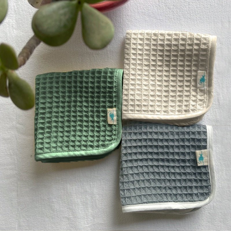 Kids Organic Cotton Handwoven Waffle Washcloths - Image 2