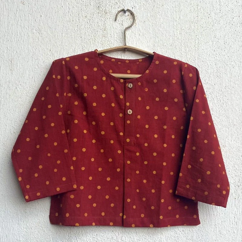 Kids Unisex Organic Cotton Madder Raidana Print Kurta and Pants - Image 3