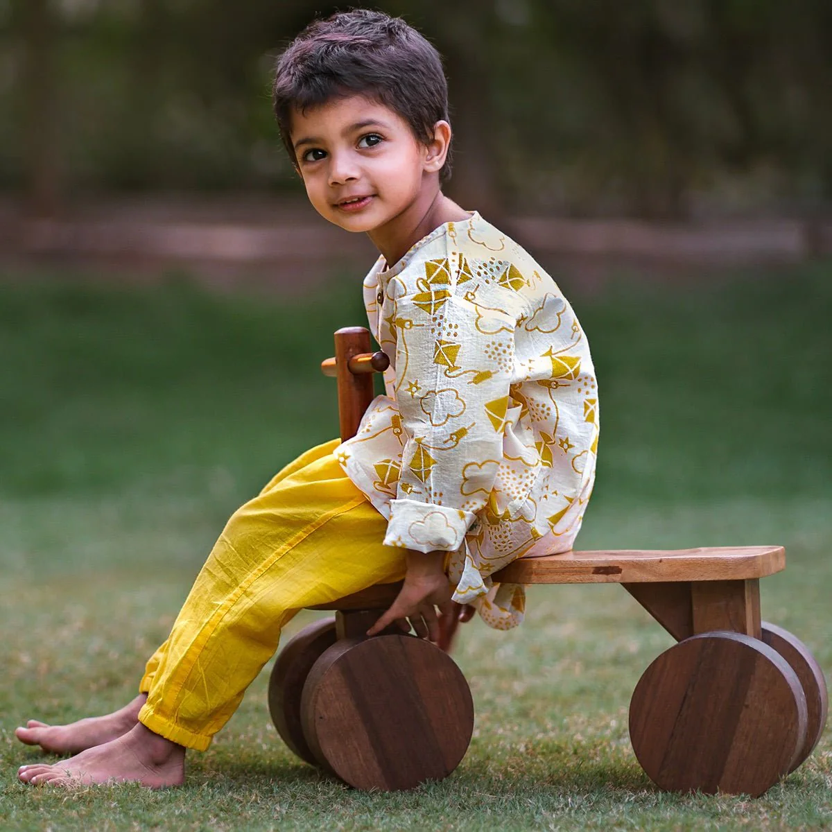Kids Unisex Organic Cotton Patang Kurta set - Image 3