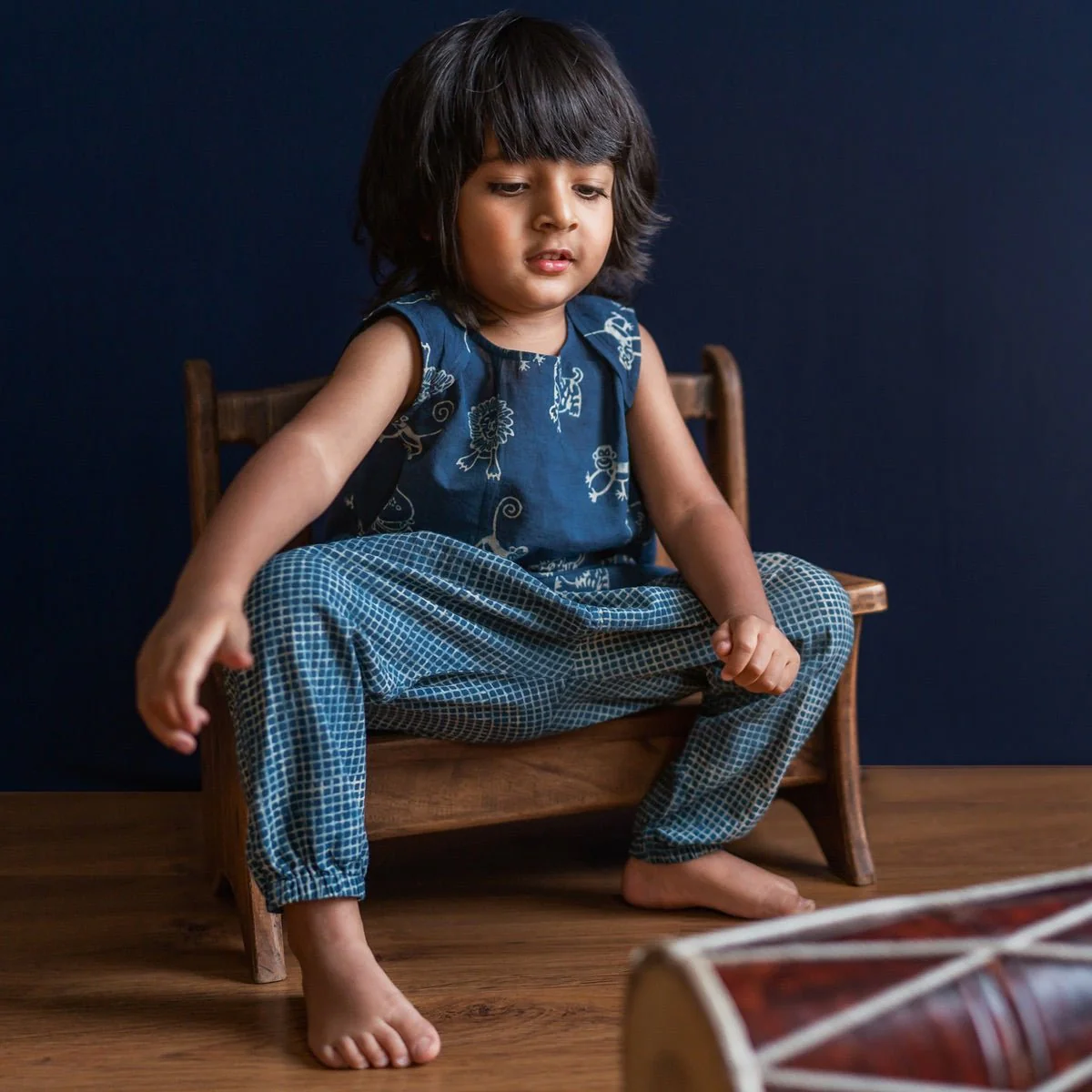 Kids Unisex Organic Cotton Sleeveless Zoo Jhabla with printed pants - Image 2