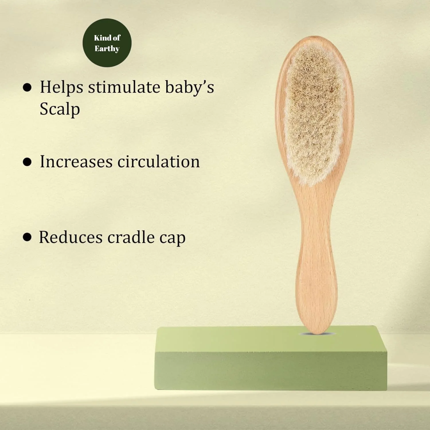 Baby Hair Brush for Infants – Natural Cradle Cap Gentle Brush - Image 3