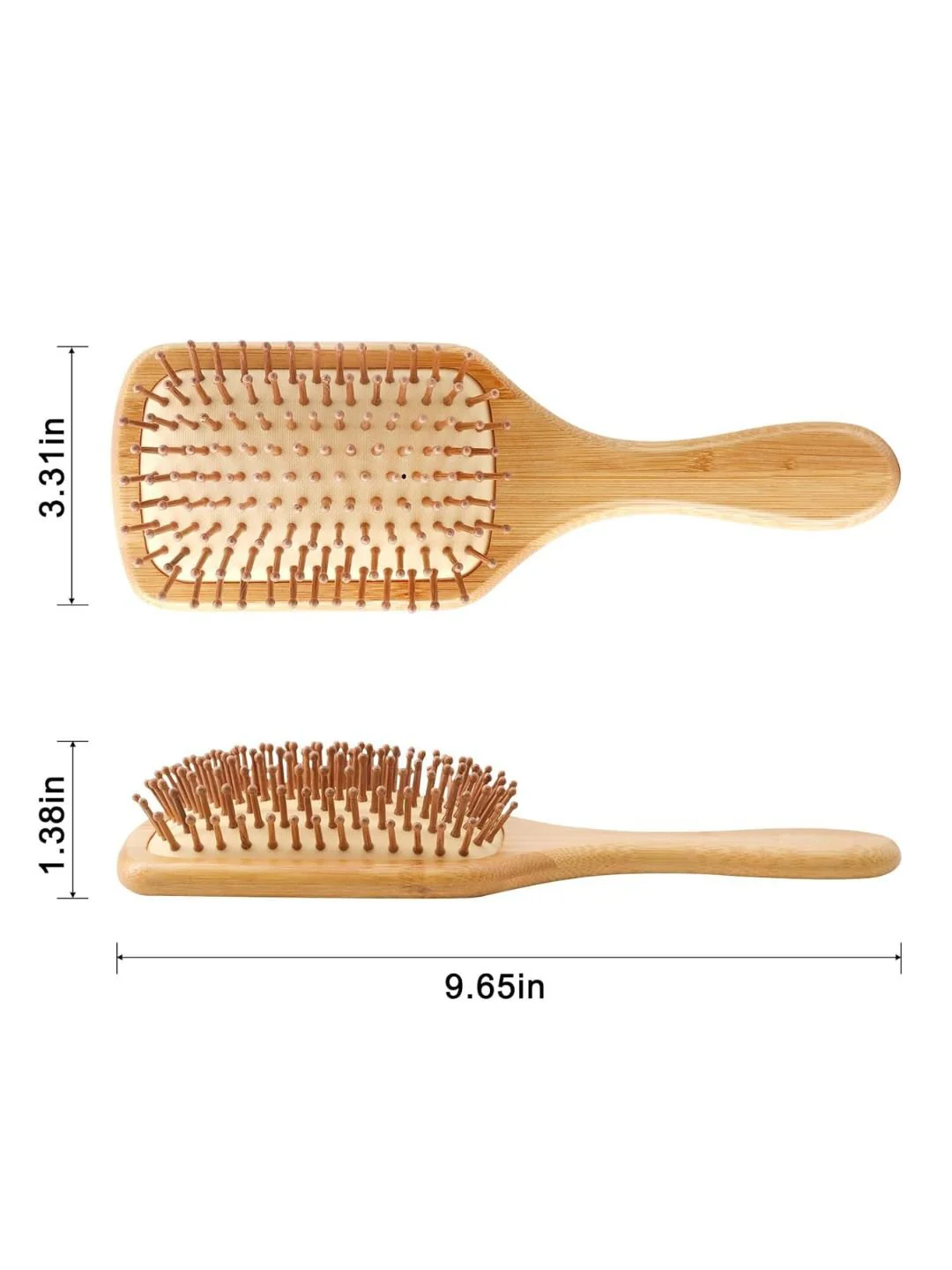 Mid-Size Bamboo Paddle Hairbrush | Travel-Friendly Eco Hairbrush - Image 3