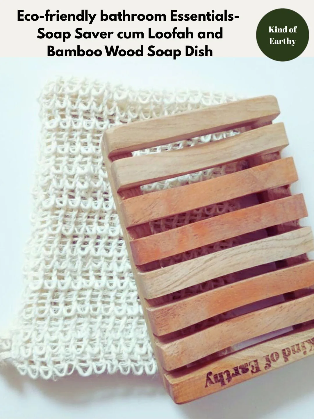 Natural Ramie Soap Saver Pouch & Bamboo Wood Soap Dish - Image 4
