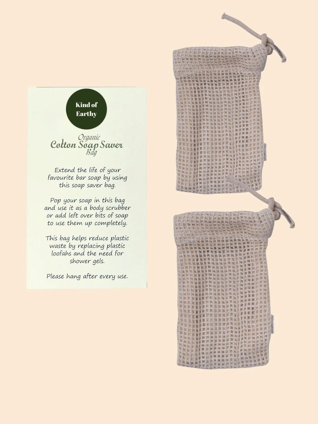 Ramie Soap Saver Pouch Pack of 2 | Natural Fibre Soap Bags - Image 4