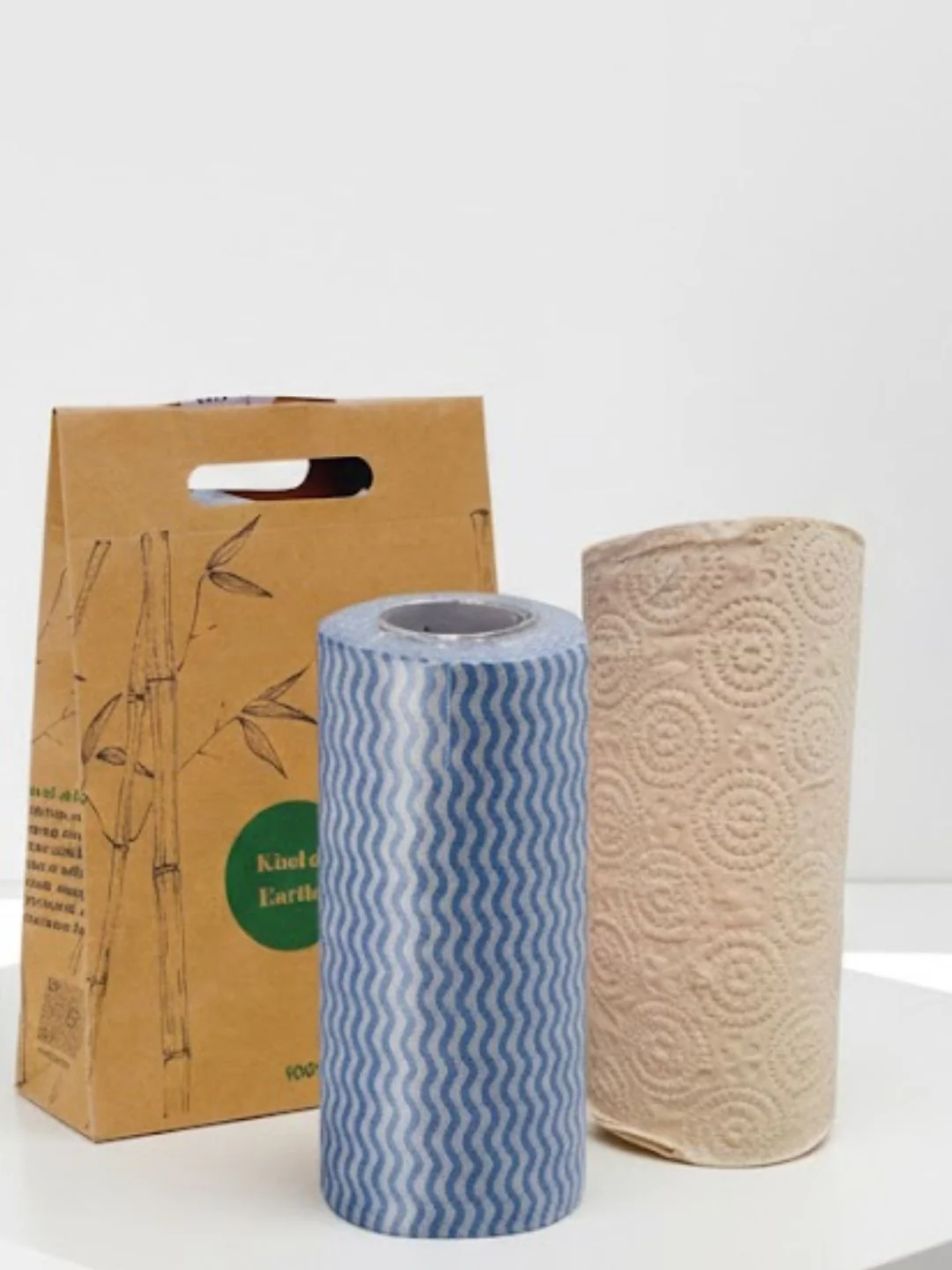 Reusable Kitchen Towel Roll & Bamboo Tissue Roll