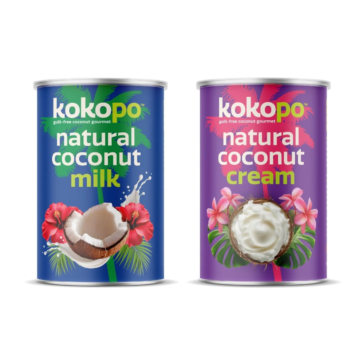 Natural Coconut Cream & Coconut Milk | Pack of 2 | 400ml Each