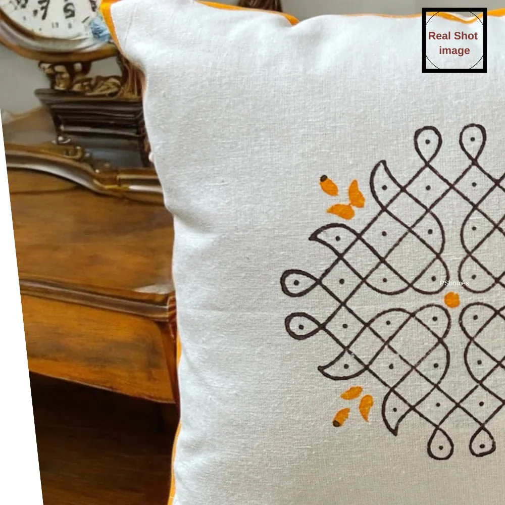 Handblock Cotton Cushion Covers with Zipper - Set of 4 - Image 5