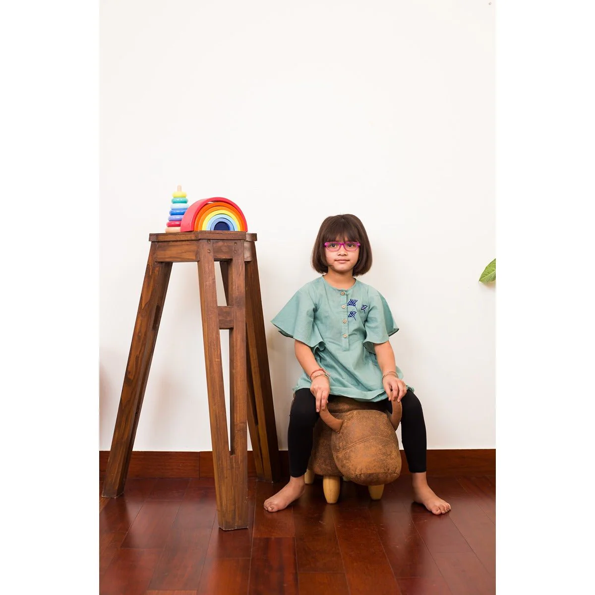 Kooky Koi String Top | Pistachio Green Cotton Top for Girls - Image 2
