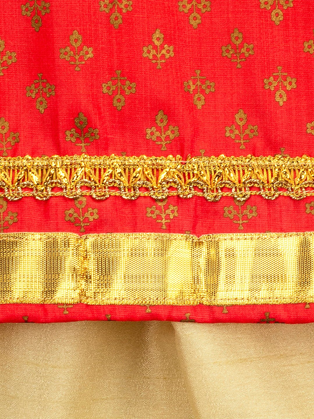 Girls cotton silk Kurta with linen gharara set for Kids - Image 3