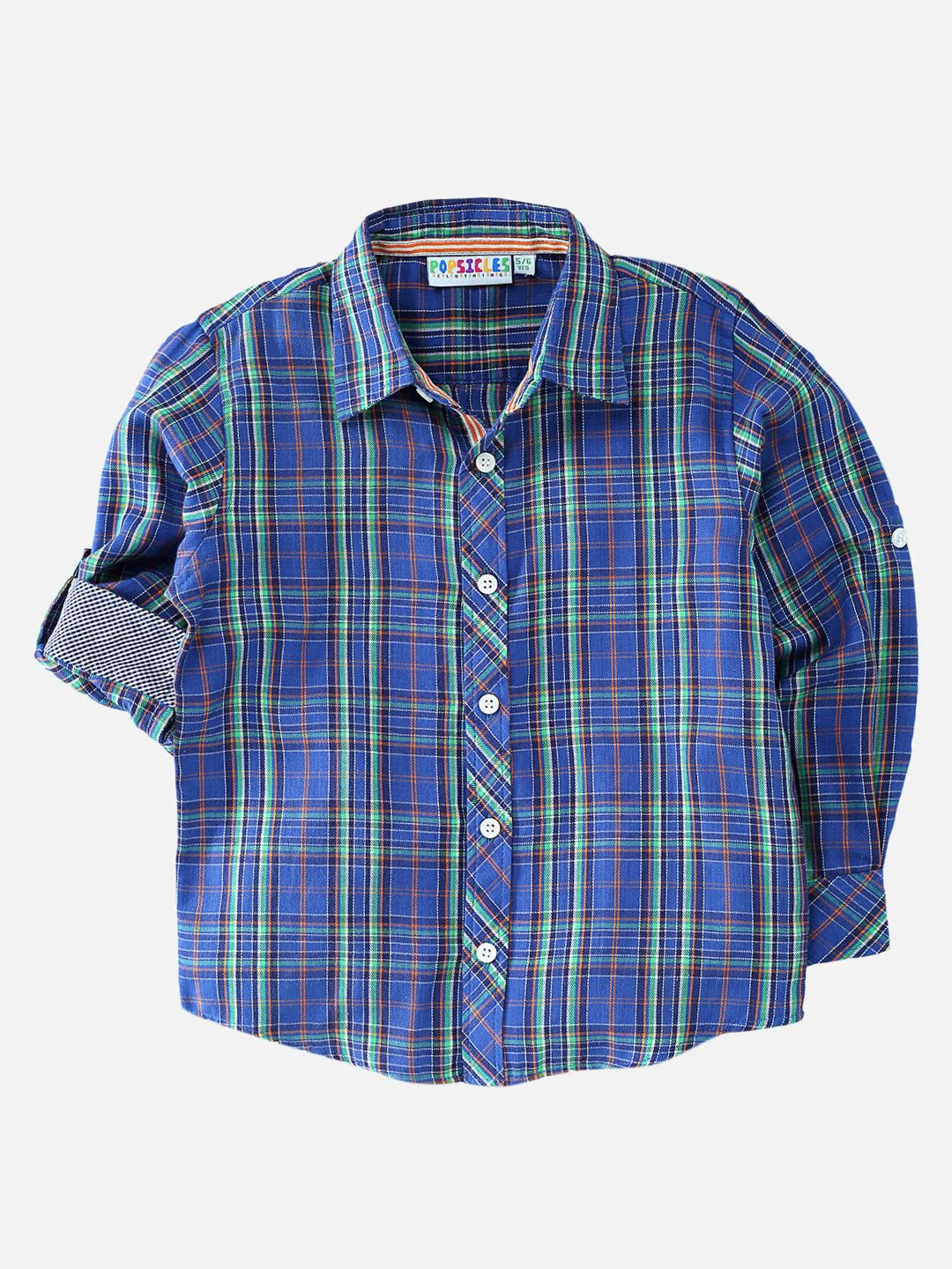 Boys Lapis Blue Checkered Shirt Regular Fit – Comfortable Cotton Shirt - Image 3