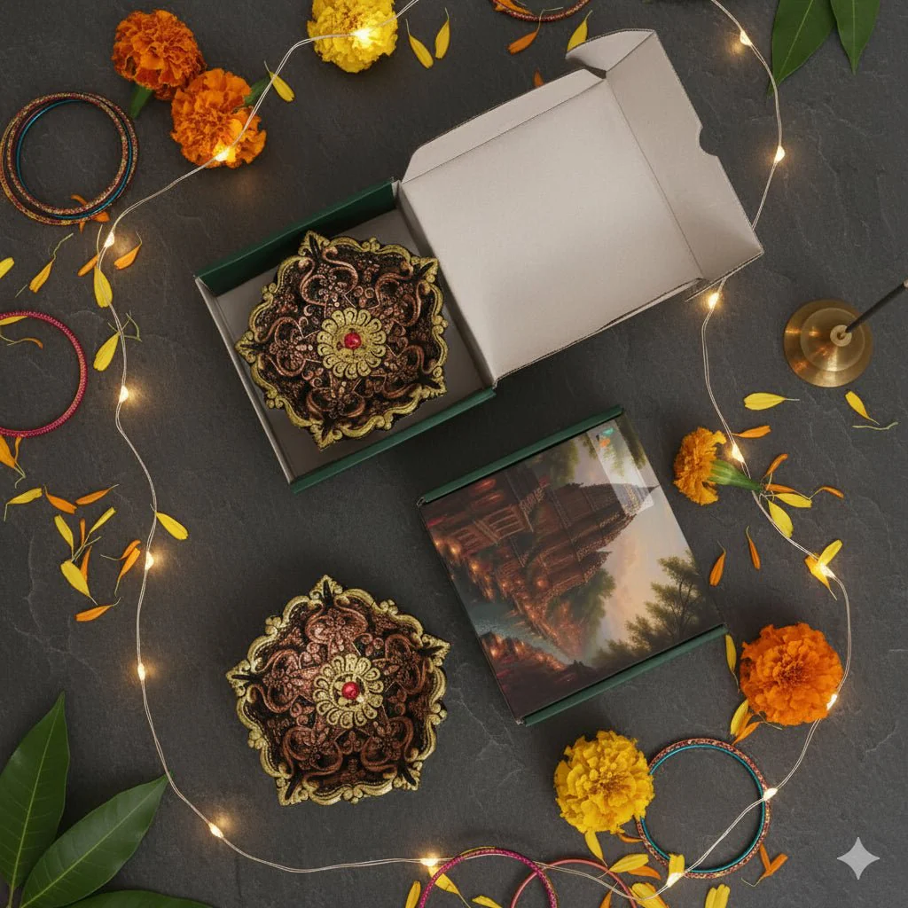 Large Panchmukhi Diya Set – Festive Ethnic Decor - Image 5