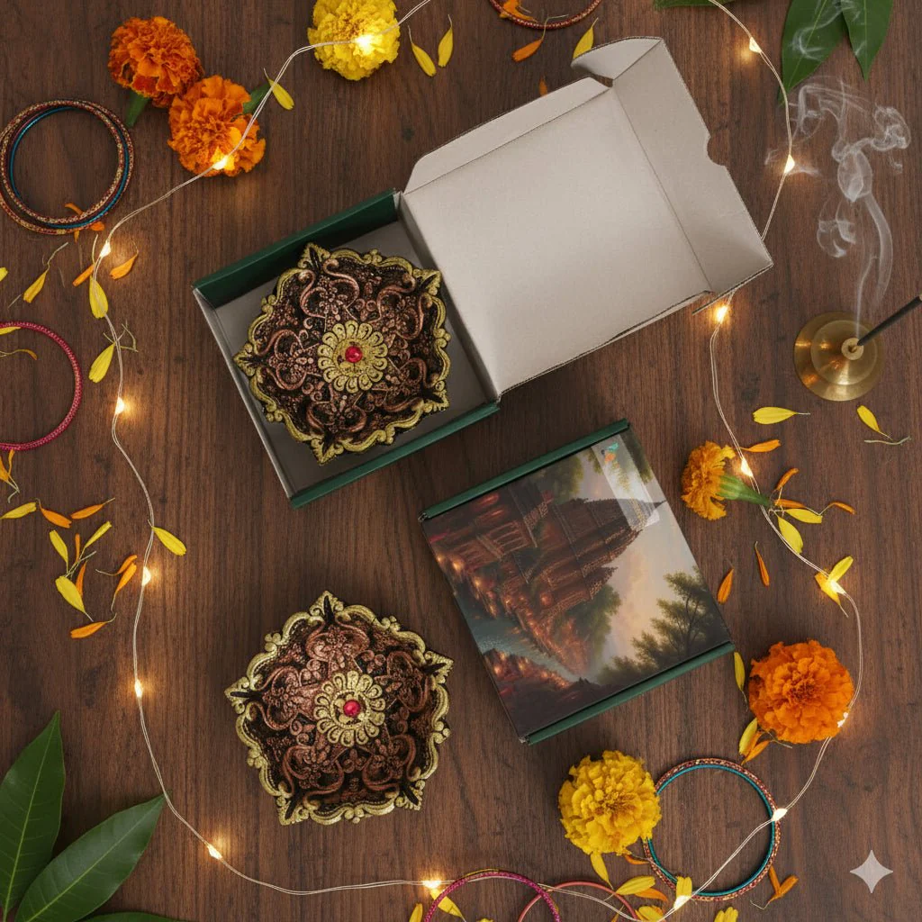 Large Panchmukhi Diya Set – Festive Ethnic Decor - Image 7