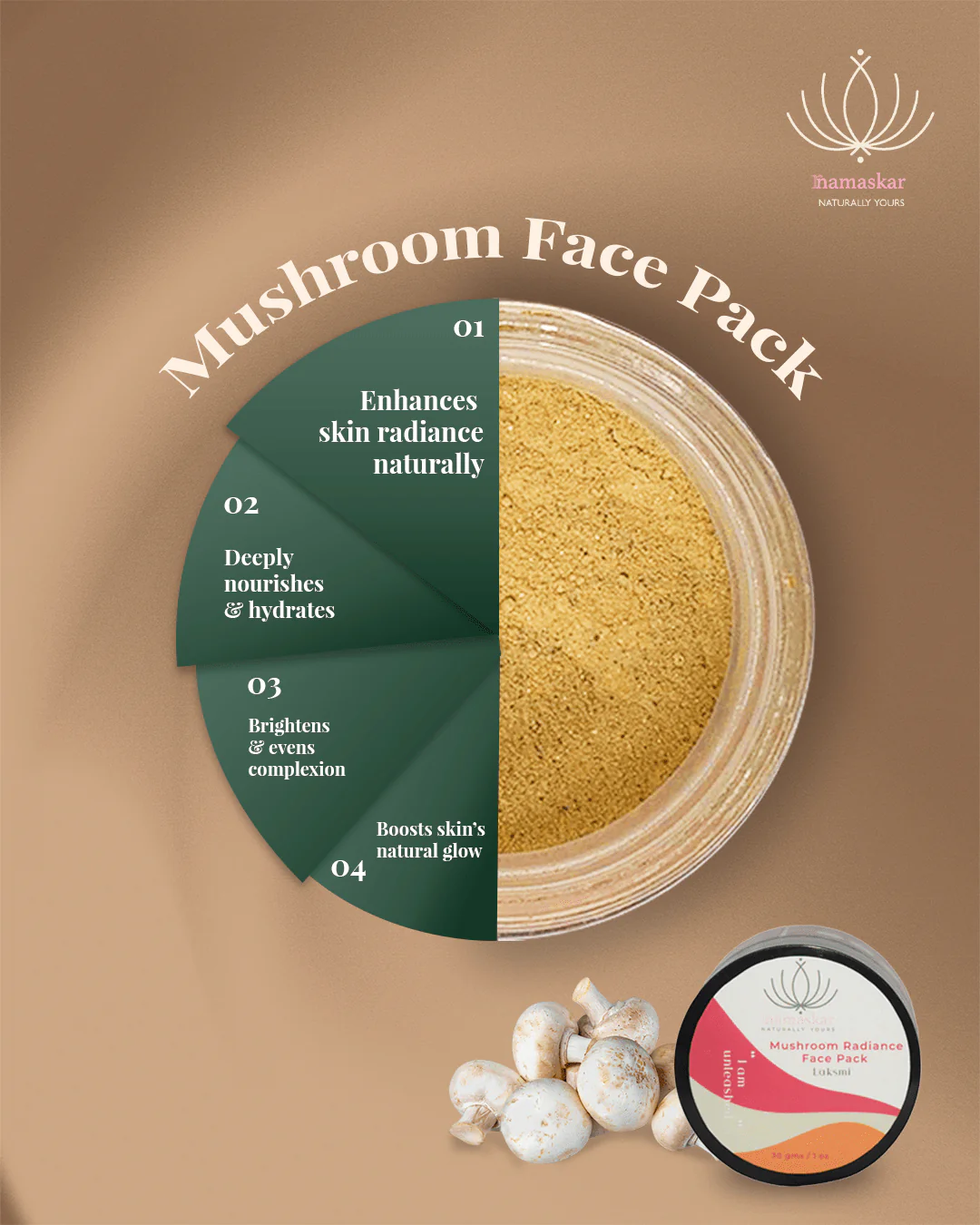 Laxmi | Mushroom Radiance Face Pack - 50gm - Image 3