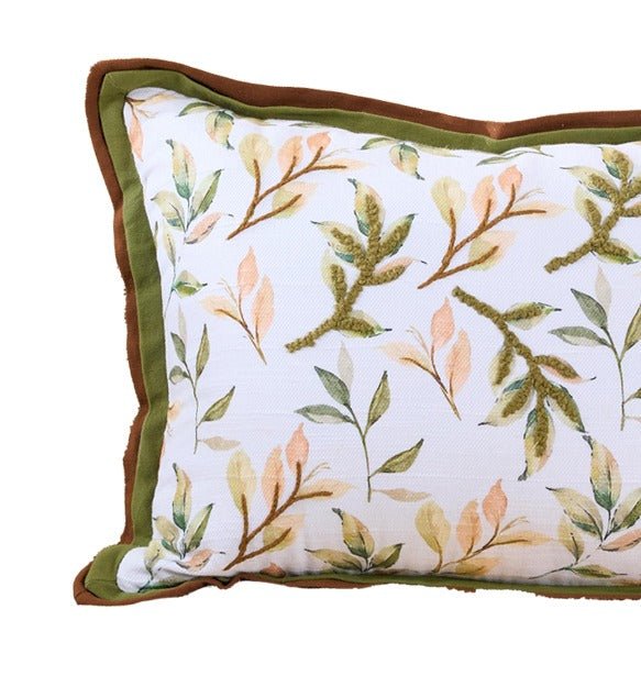Leafy Shades Nature Charm Cushion | Botanical Decorative Accent Cushio - Image 4
