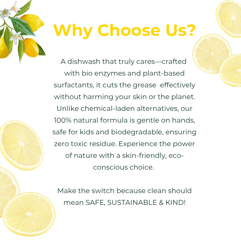 Lemon Bio Enzyme Dishwash Cleaner | Organic Liquid 1L - Image 5