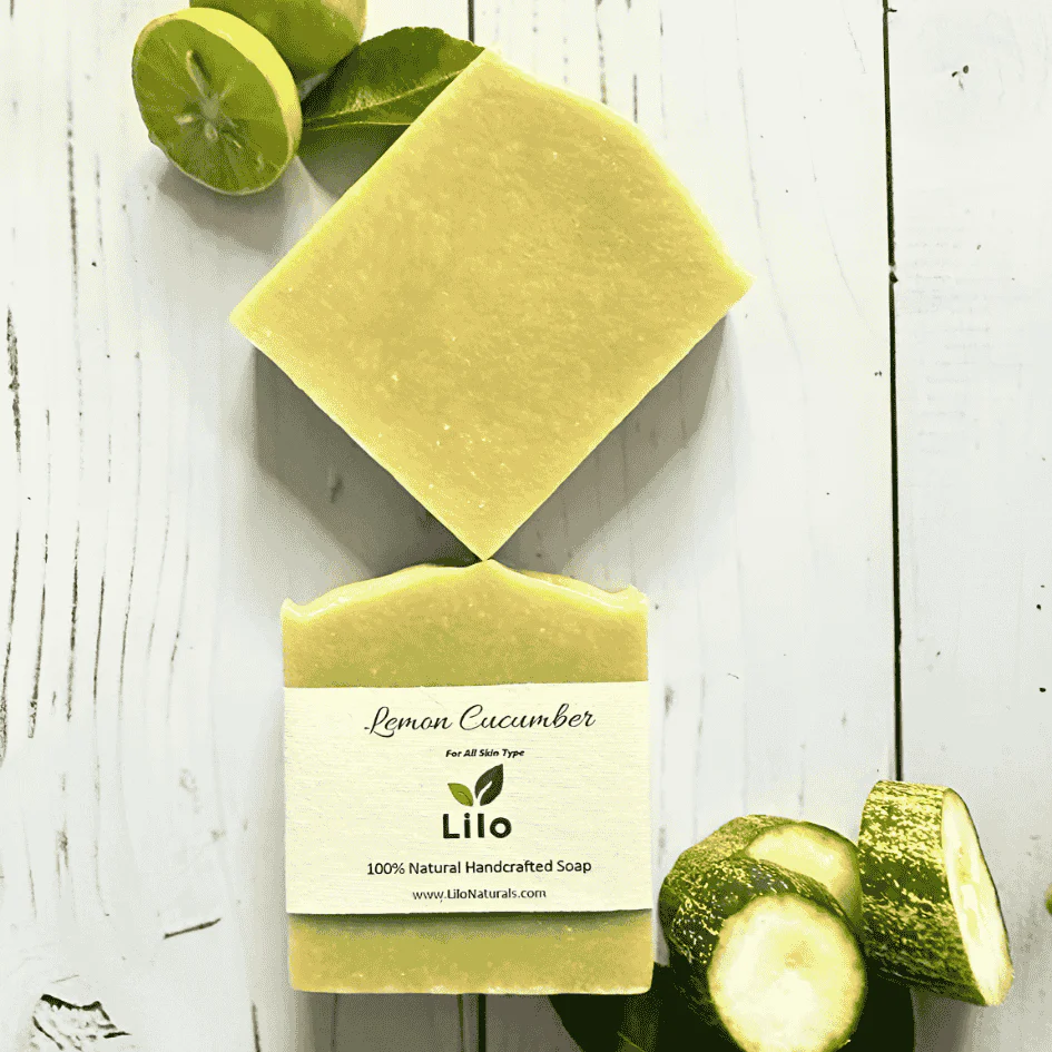 Lemon Cucumber Bar Soap for All Skin with Olive & Coconut Oil