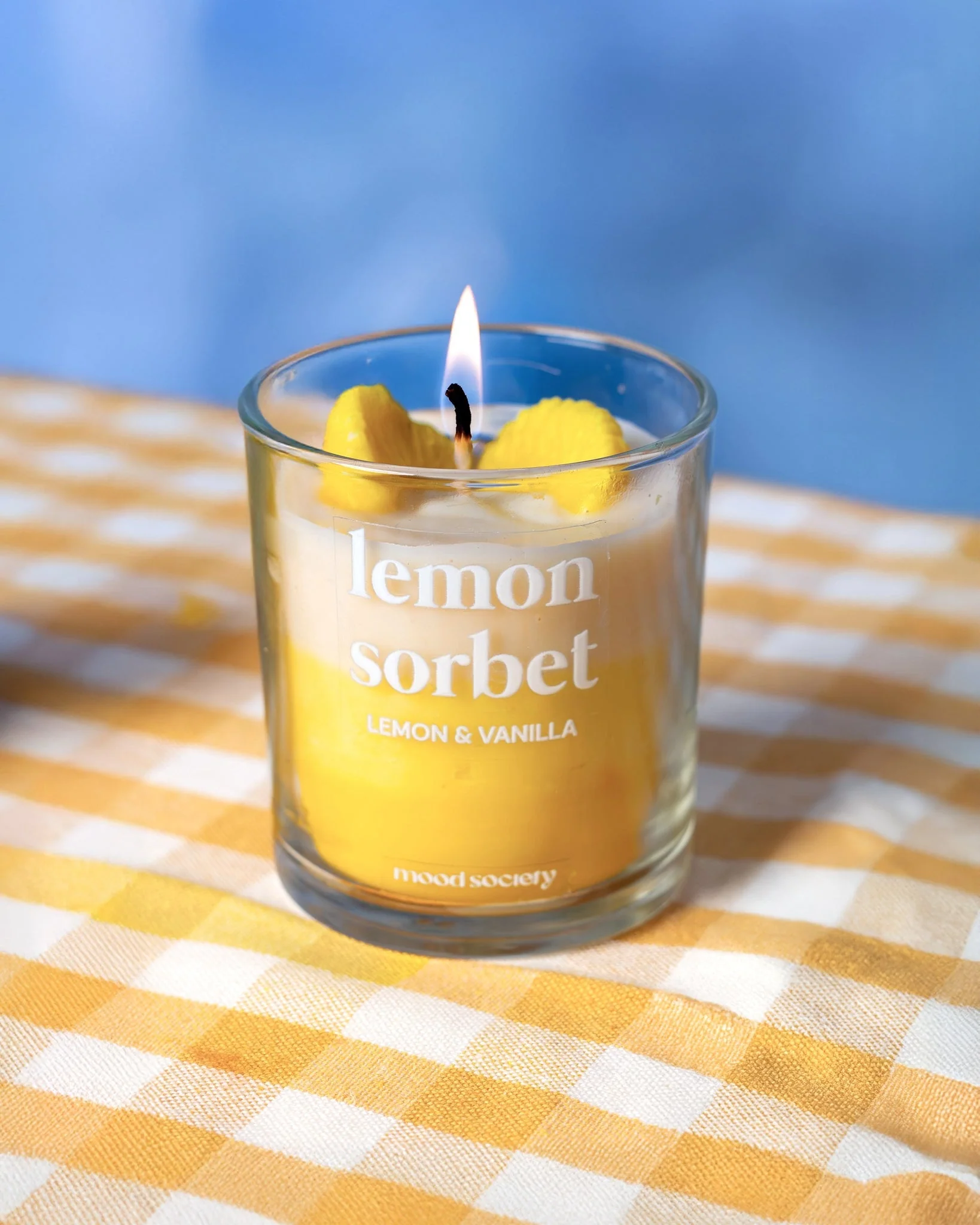 Lemon Sorbet Soy Wax Candle | Refreshing Citrus Scent - Image 3