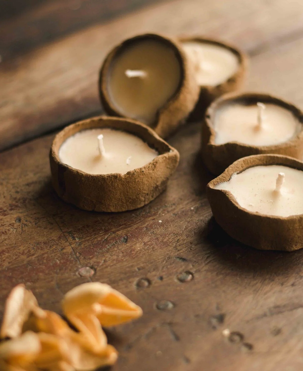 Lemongrass Scented Soy Wax Cowdung Diyas- Set of 5 - Image 10