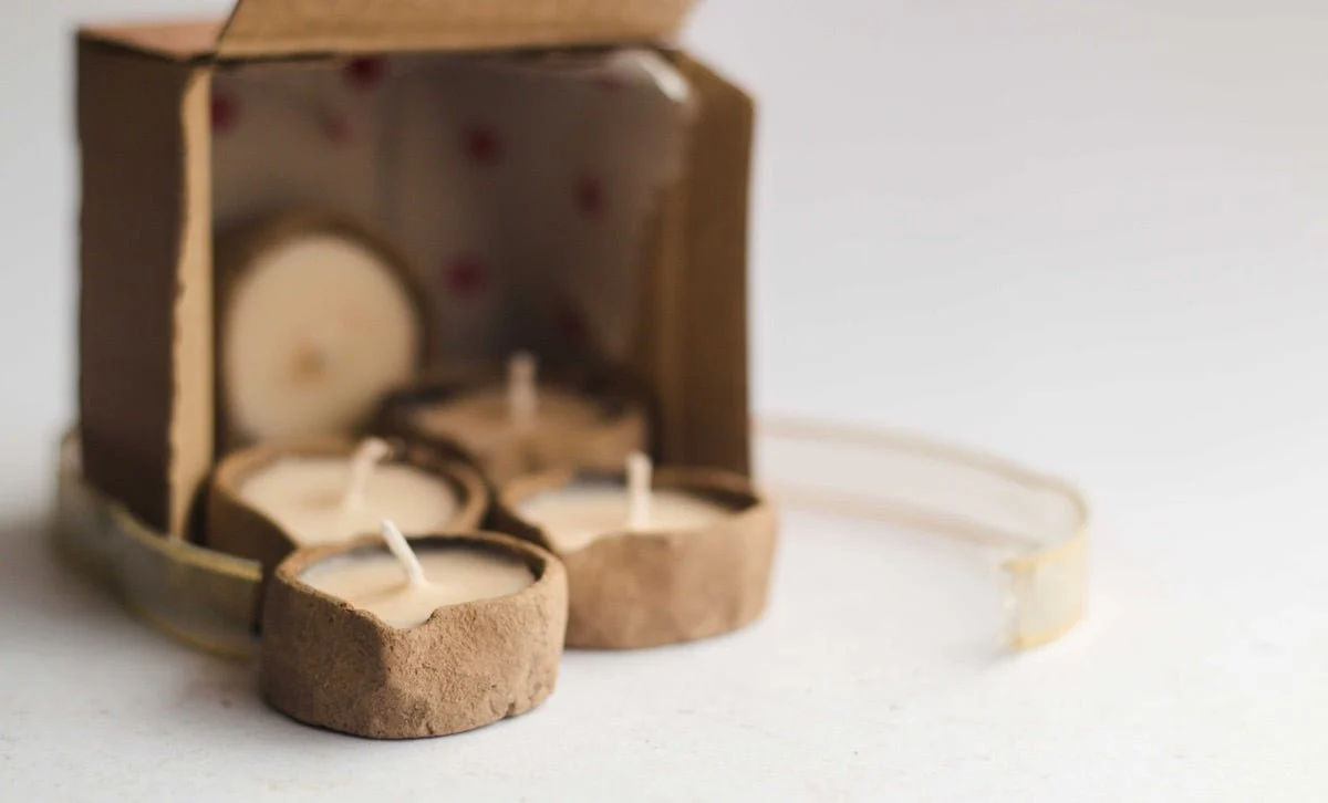 Lemongrass Scented Soy Wax Cowdung Diyas- Set of 5 - Image 8