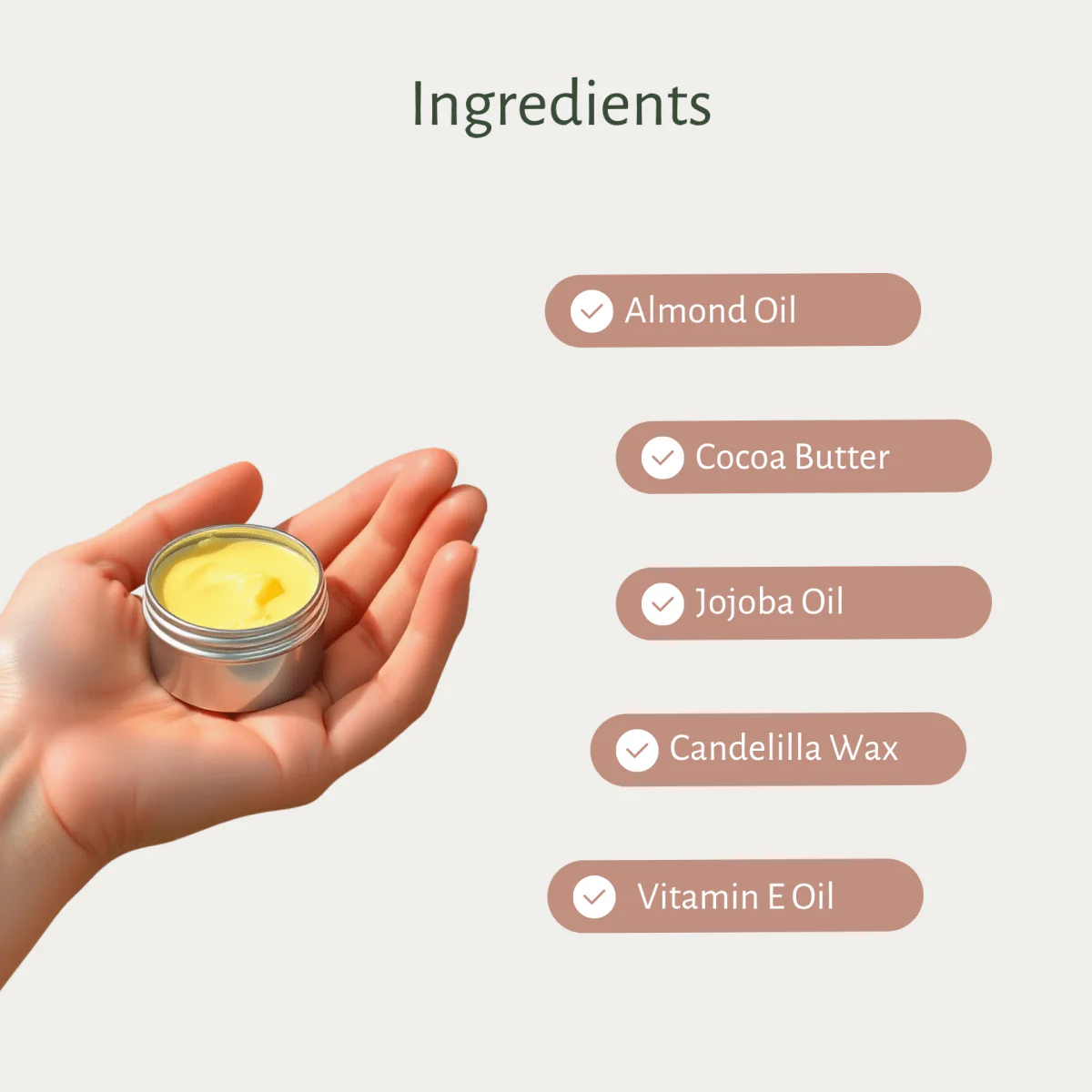 Cocoa Almond Lip Balm | For Dry & Chapped Lips - Image 2