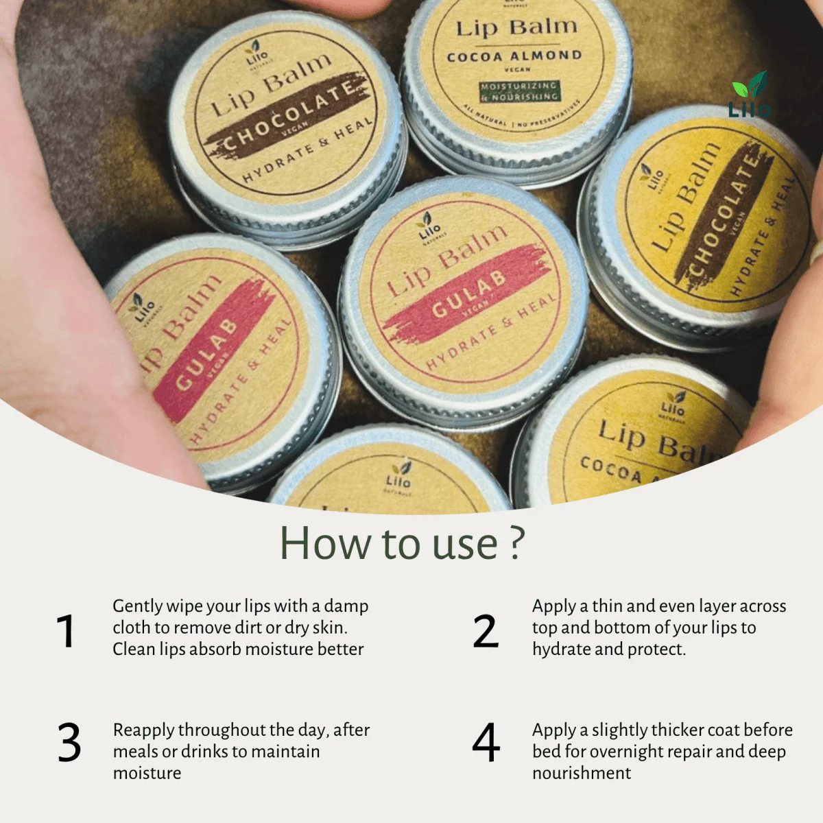 Cocoa Almond Lip Balm | For Dry & Chapped Lips - Image 4