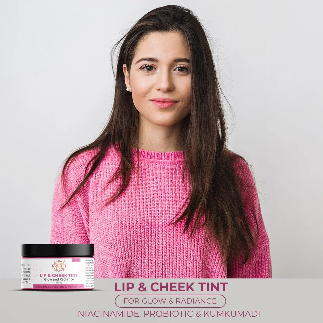 Lip & Cheek Tint- Glow & Radiance with Niacinamide & Probiotics (Pink) - Image 2