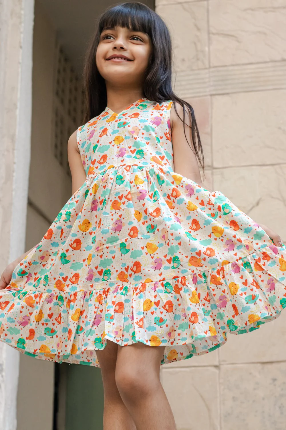 Little Sprout Dress I Twitter Print Cotton Dress - Image 2