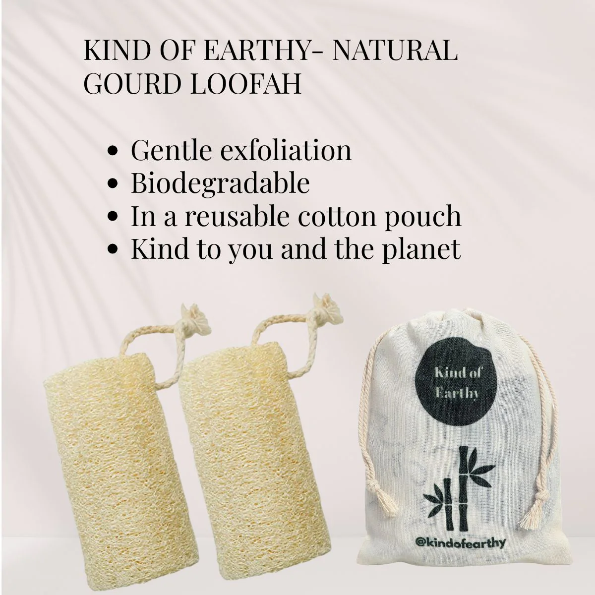 Long Natural Gourd Loofah (Pack of 2) | Plant Based Body Scrubber - Image 3