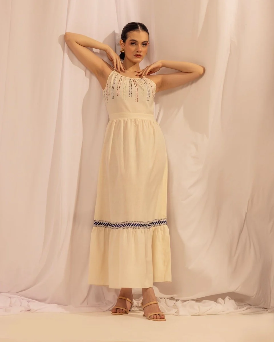 Cotton Long Tiered Dress – Breezy Summer Outfit for Women - Image 2