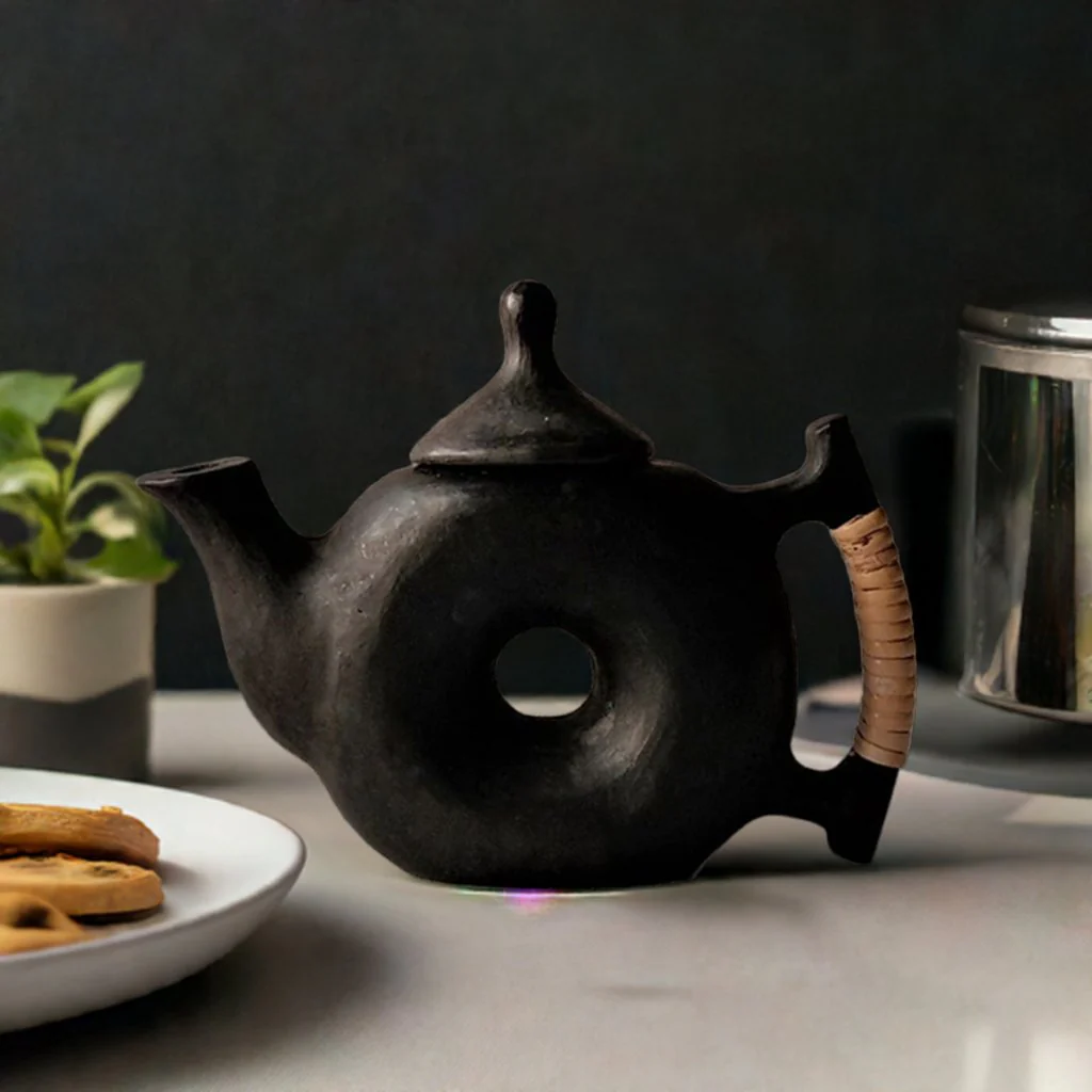 Longpi Black Pottery Chakra Teapot - Image 3