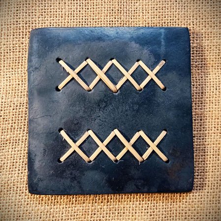 Longpi Black Pottery Coasters Square - Set of 2 - Image 3